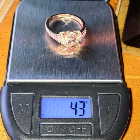 Natural Morganite Pink Sapphire Sterling Silver Ring Size 10 - Picture 9 of 9